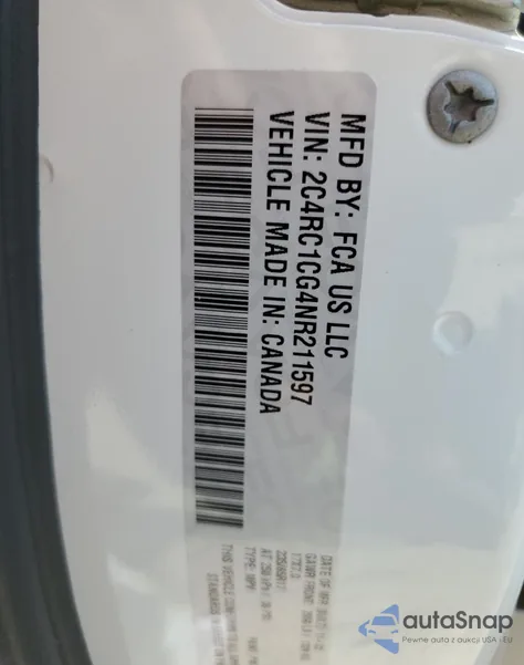 2022 Chrysler Voyager Lx from USA, damaged, VIN 2C4RC1CG4NR211597